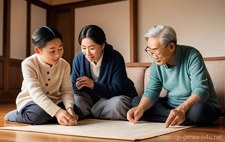 김씨 족보 - **Prompt:** A bustling, sun-drenched street scene in a modern Korean city. The foreground is filled ...