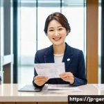 족보와 유산 상속 - **Prompt 1: Simplified Inheritance Procedures**
    "A cheerful Japanese woman in her late 30s stand...