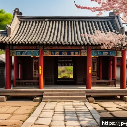 최씨 족보 - An ancient Chinese village scene during the Han dynasty, featuring a gathering of influential local ...