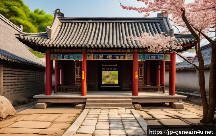 최씨 족보 - An ancient Chinese village scene during the Han dynasty, featuring a gathering of influential local ...